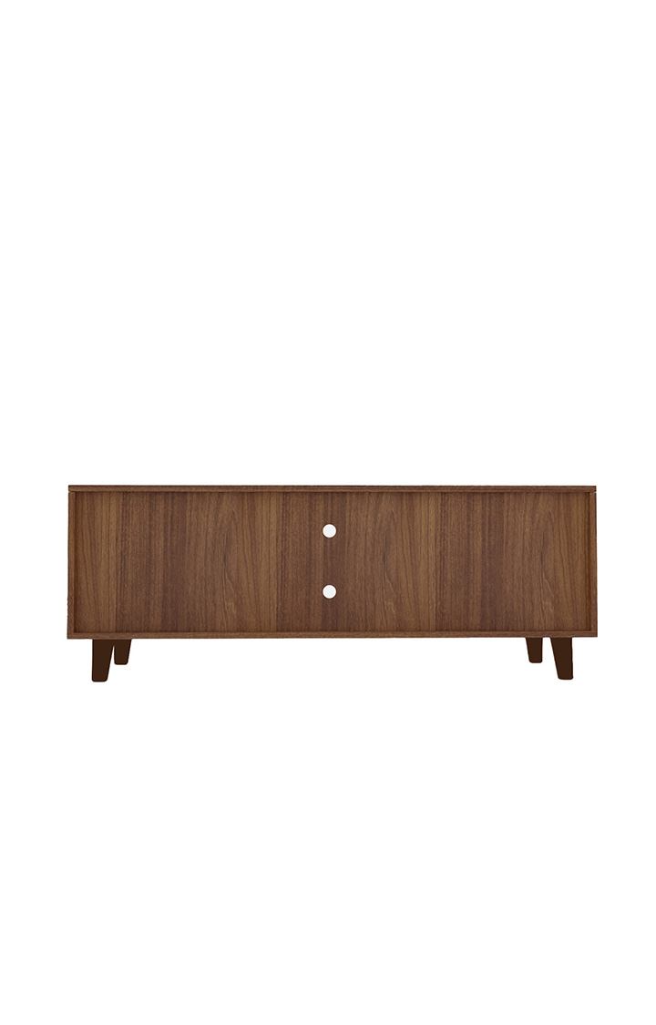 Rampo Tv Unit | V Stand for Living Room | Home Entertainment Unit | TV Console for Bedroom, for Tv Upto 43inch - Leon Teak