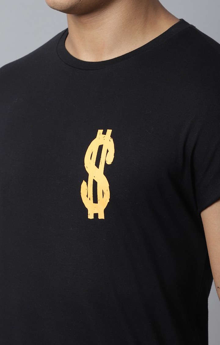 White Printed Solid Cap Sleeve T-Shirt