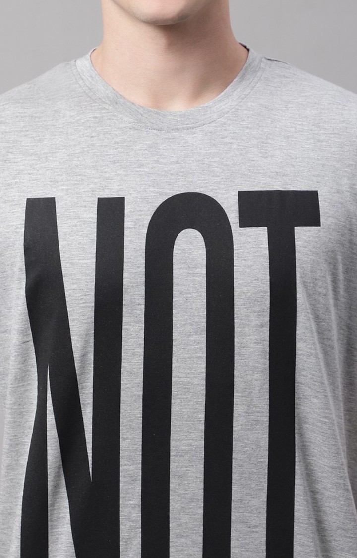Men's  Not Printed Grey Color Oversize Fit Tshirt