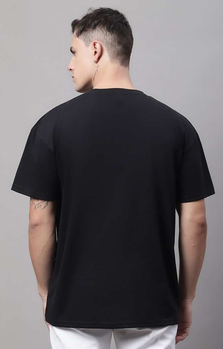 Men's  Relax Printed Black Color Oversize Fit Tshirt