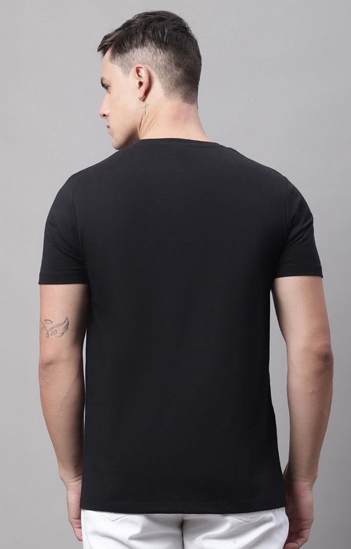 Men's  Miami Printed Black Color Regular Fit Tshirt