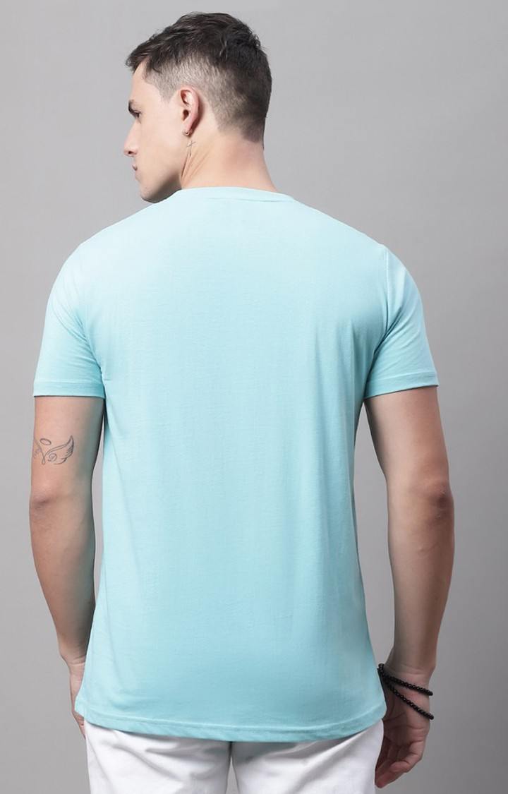 Men's  Amsterdam Printed Blue Color Regular Fit Tshirt