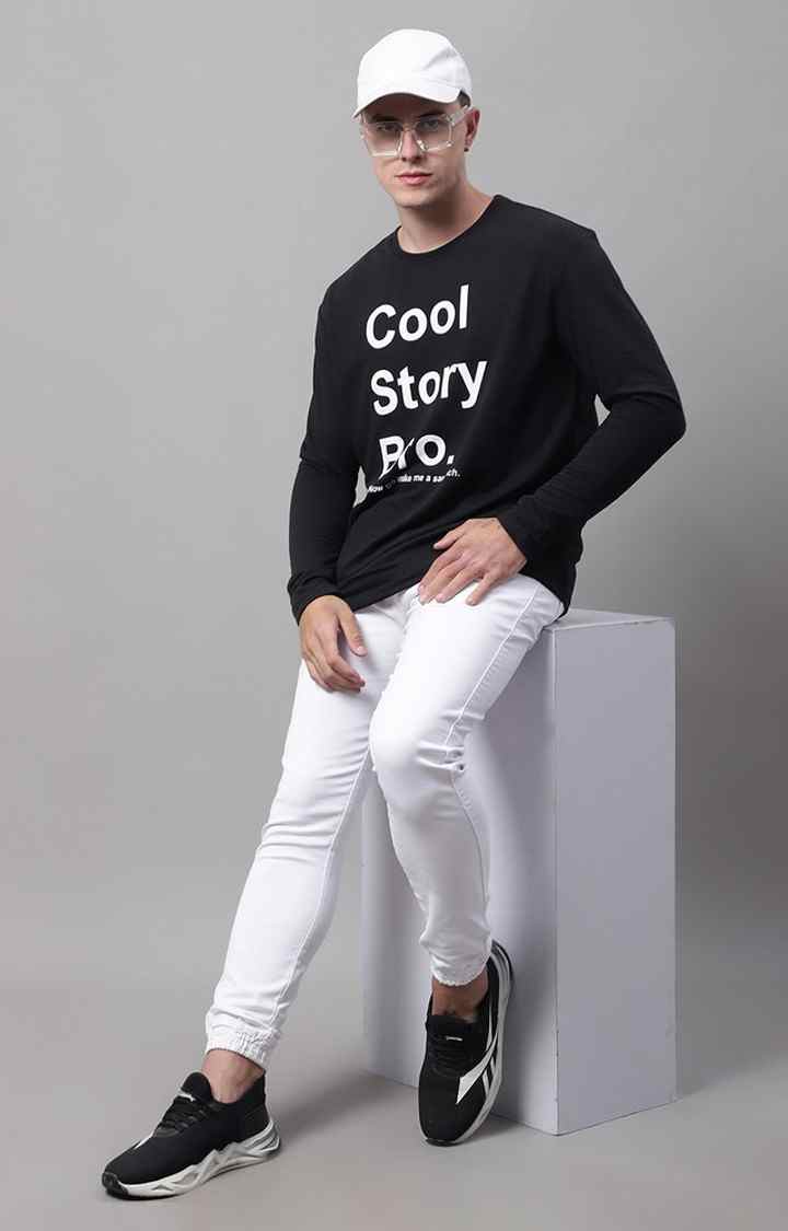 Cool Story Bro Printed Black Color Regular Fit Sweatshirt