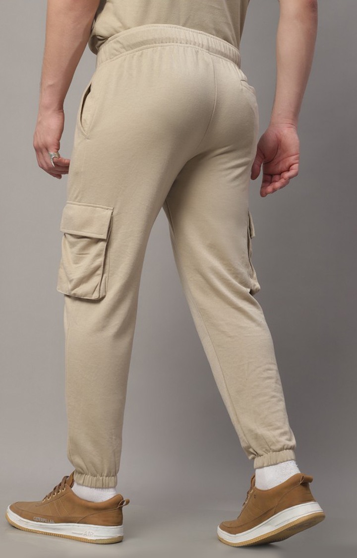 Men's Beige Cargo Joggers