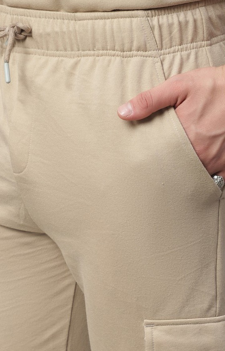 Men's Beige Cargo Joggers