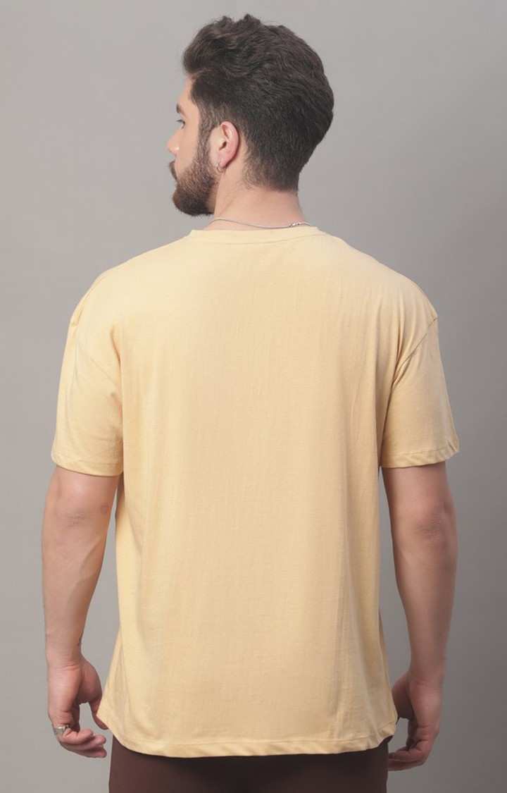 Men's  Printed Beige Oversize Tshirt