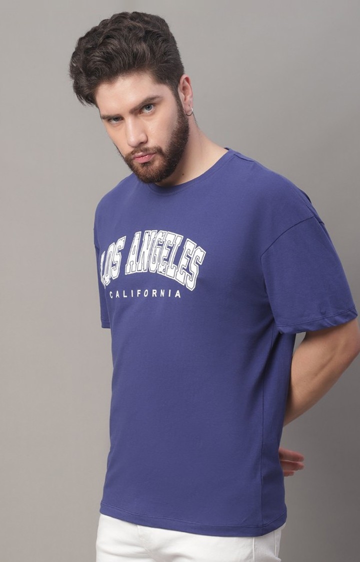 Men's  Printed Navy Oversize Tshirt