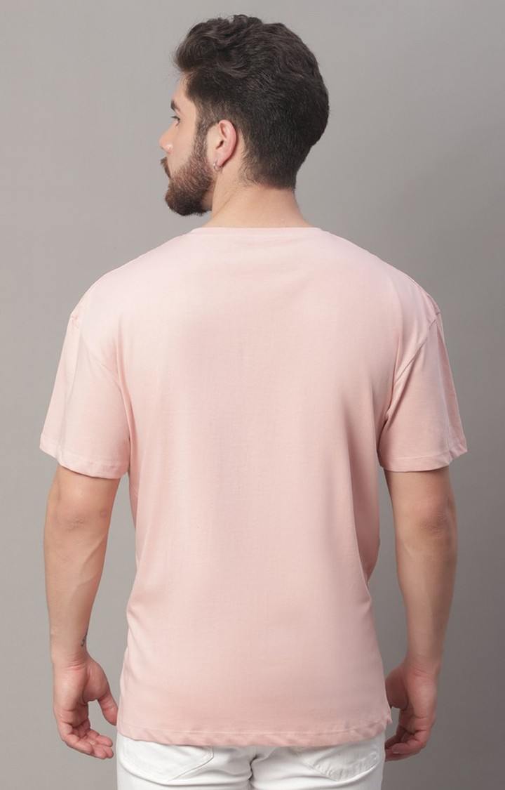 Men's  Printed Pink Oversize Tshirt