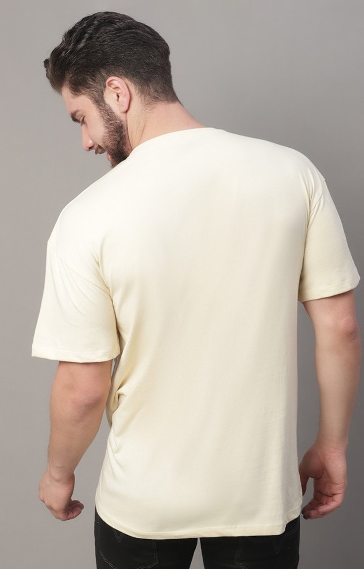 Men's  Printed Yellow Oversize Tshirt