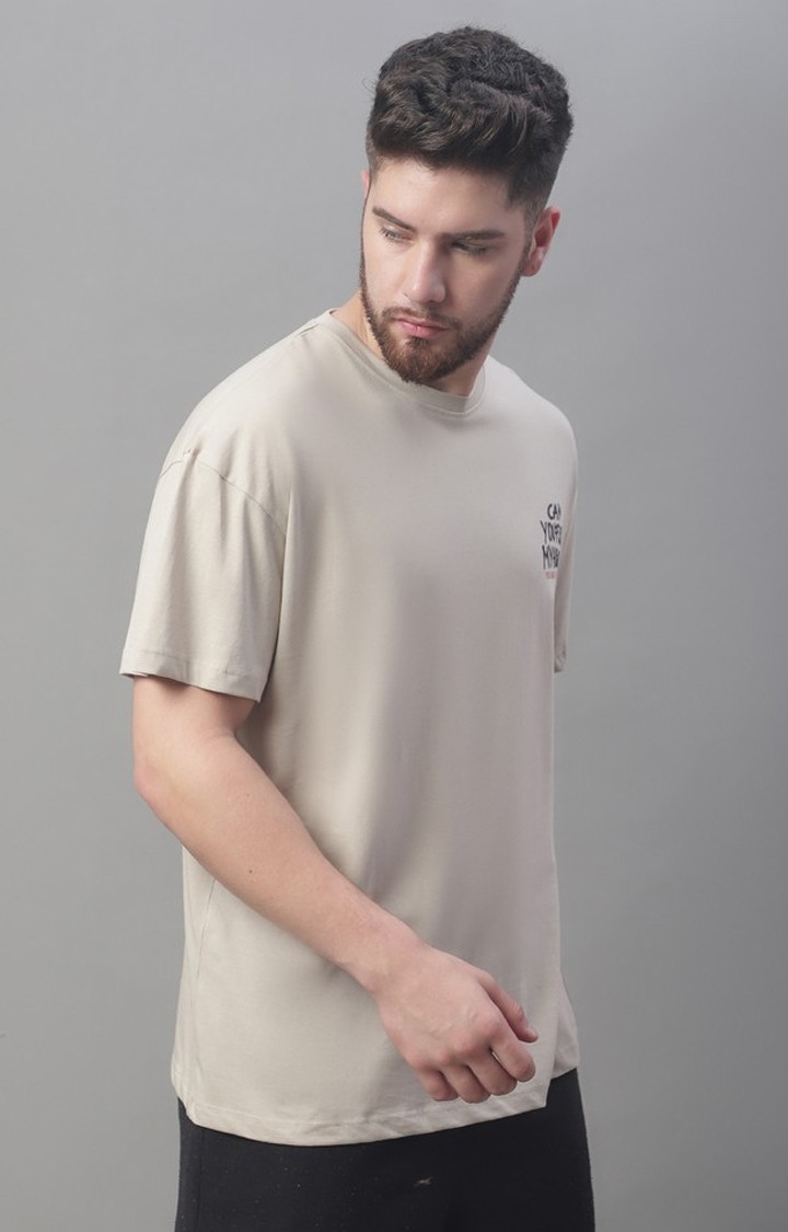Men's  Printed Brown Oversize Tshirt