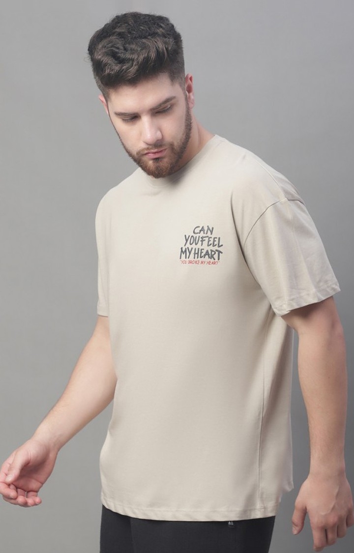 Men's  Printed Brown Oversize Tshirt