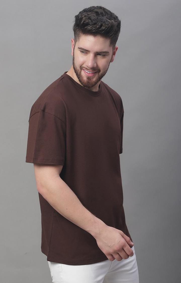 Men's  Solid Brown Color Oversize Fit Tshirt