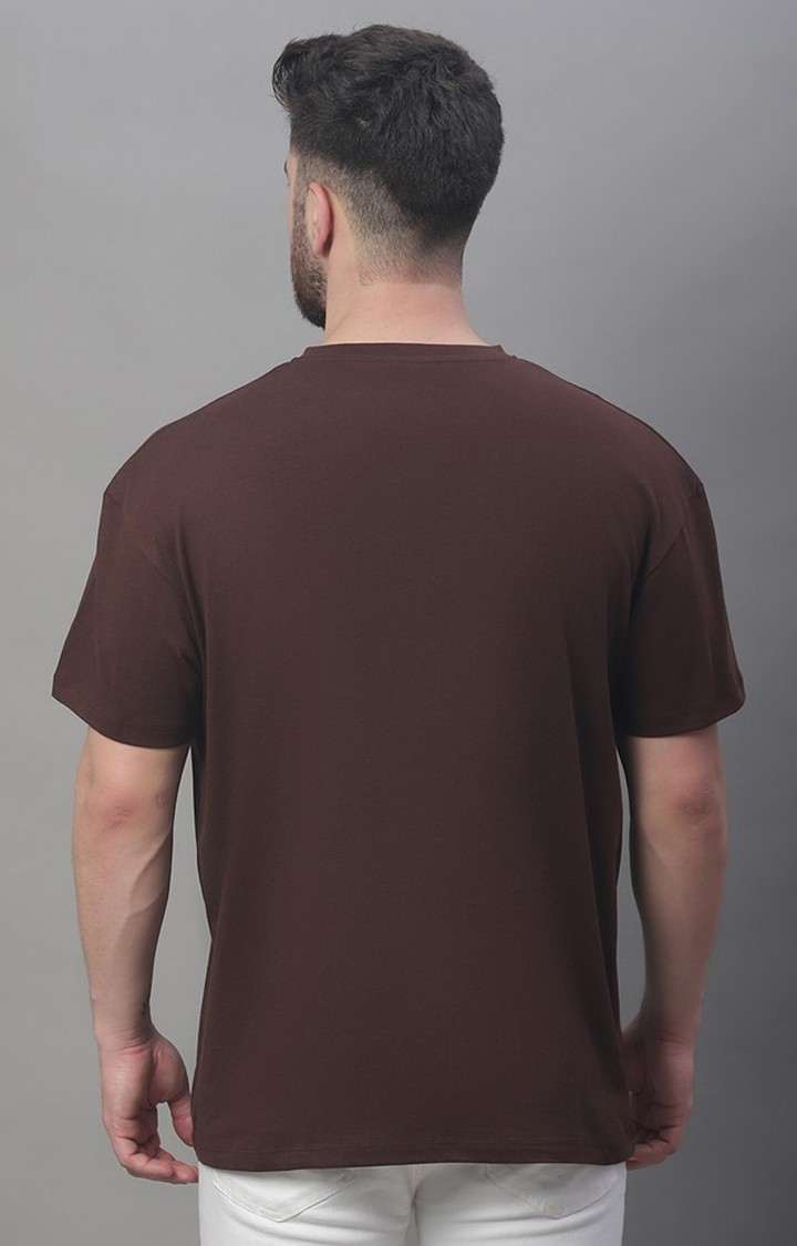 Men's  Solid Brown Color Oversize Fit Tshirt