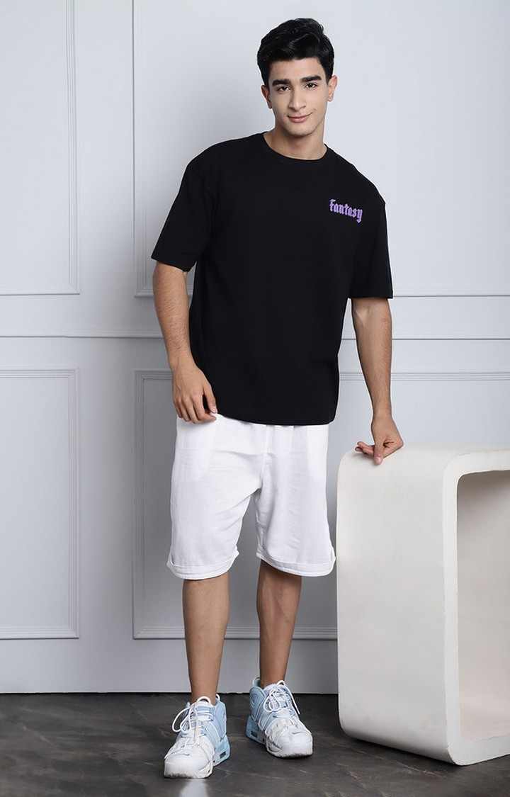 Men's  Lets Escape From Reality Puff Print Premium Oversize Tshirt