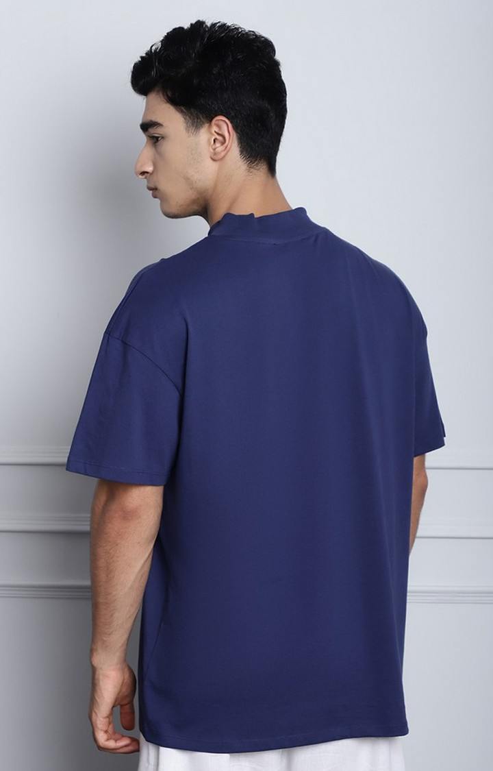 Men's  Oversized Hi Neck Rib T-Shirt