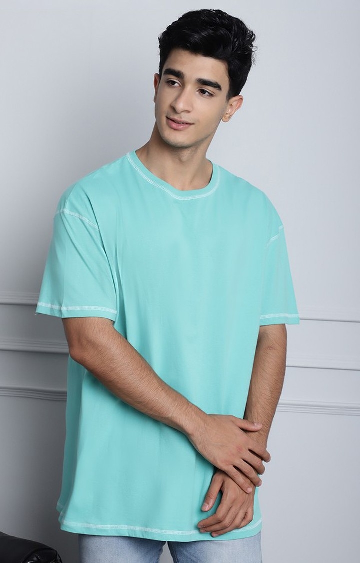 Men's  Contrast Stitch Detail Oversize Fit T-Shirt
