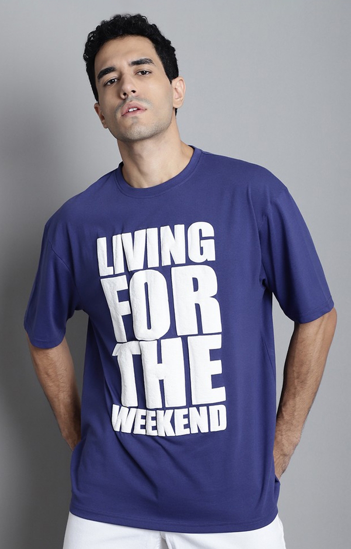 DOOR74 | Men's  Living For The Weekend Premium Oversize Tshirt