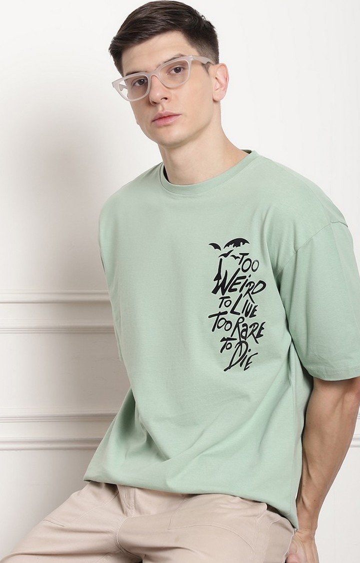 Men's  Gangster Premium Green Oversize Tshirt