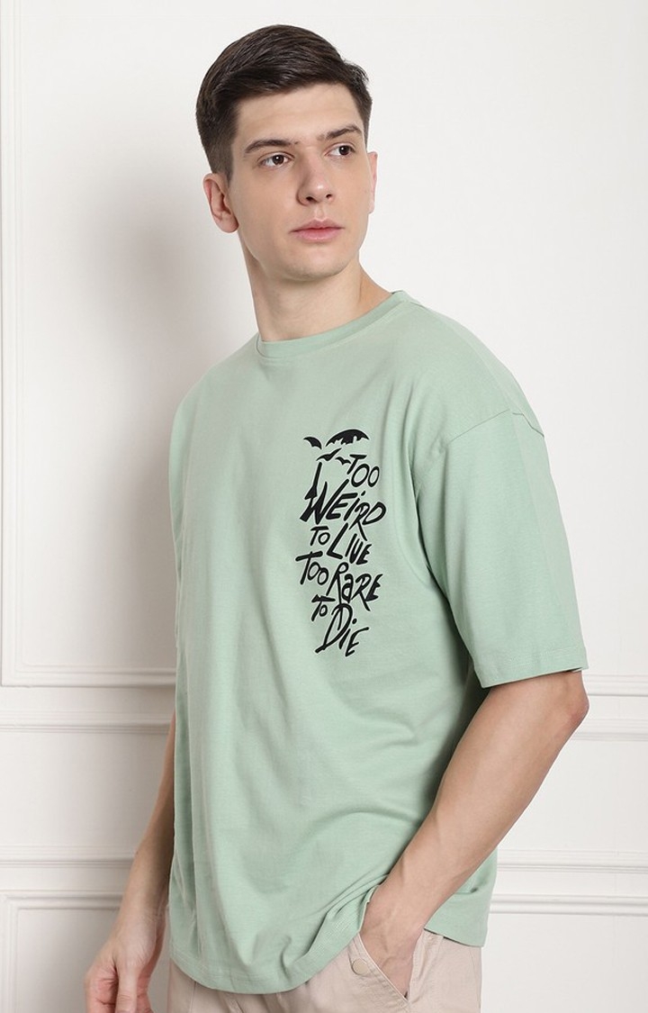 Men's  Gangster Premium Green Oversize Tshirt