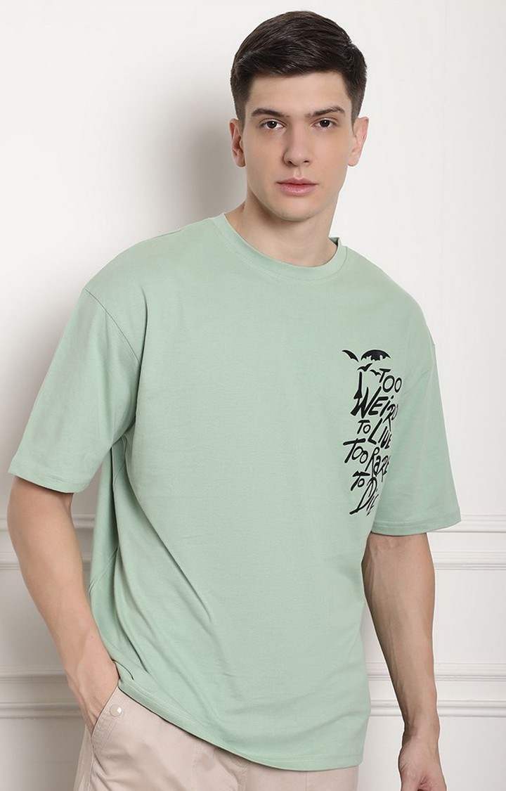 Men's  Gangster Premium Green Oversize Tshirt