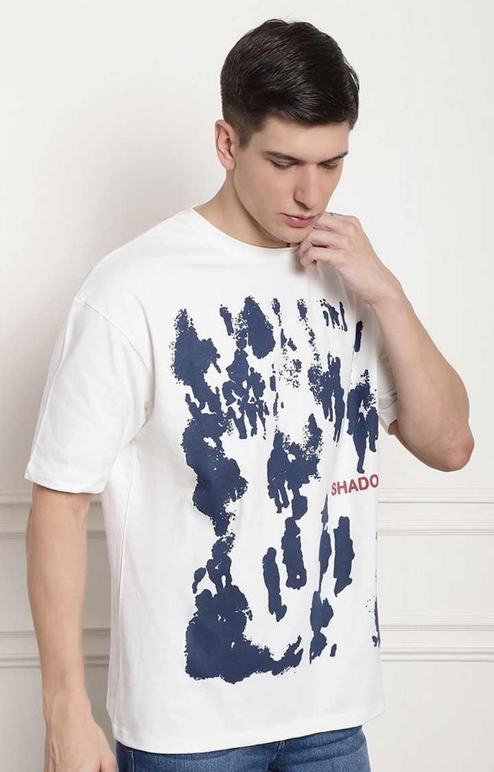 Men's  Shadow Premium Off White Oversize Tshirt