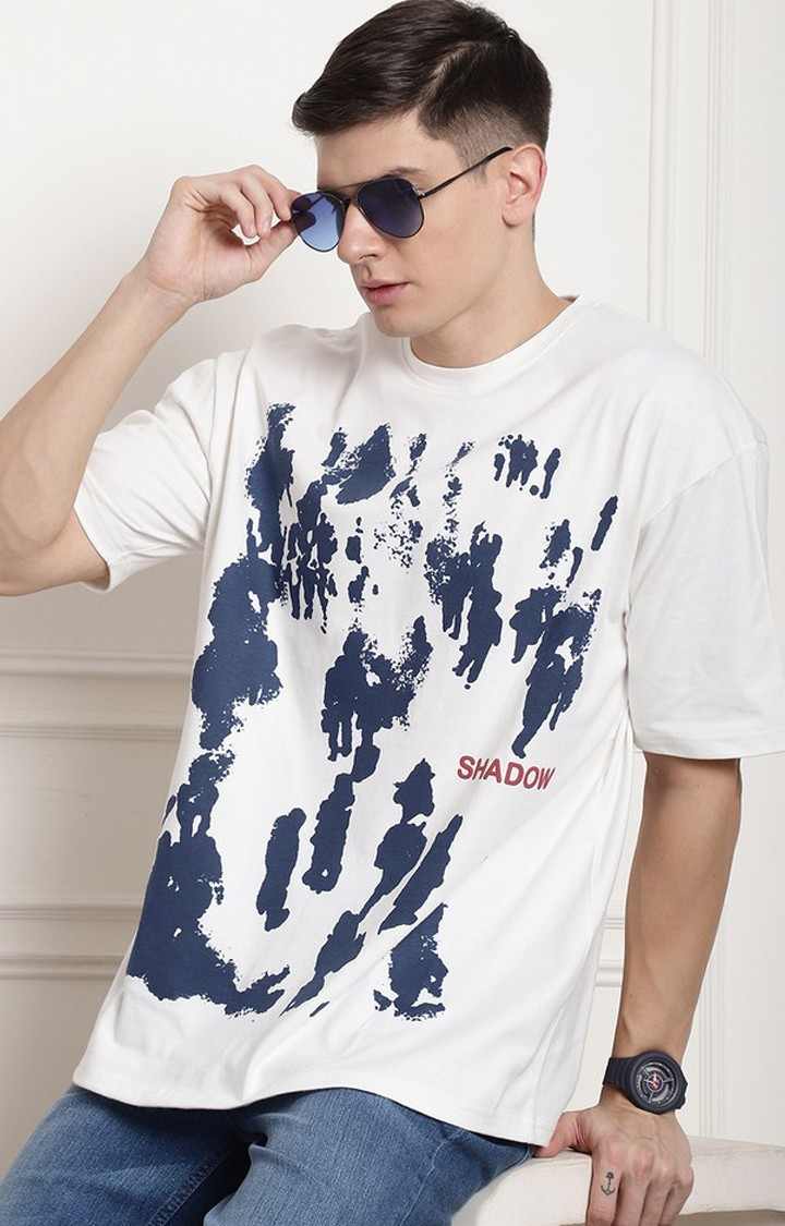 Men's  Shadow Premium Off White Oversize Tshirt