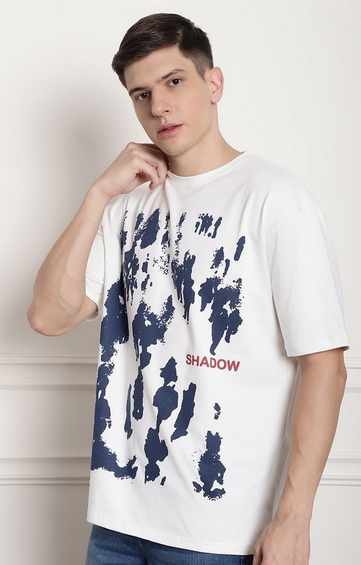 Men's  Shadow Premium Off White Oversize Tshirt