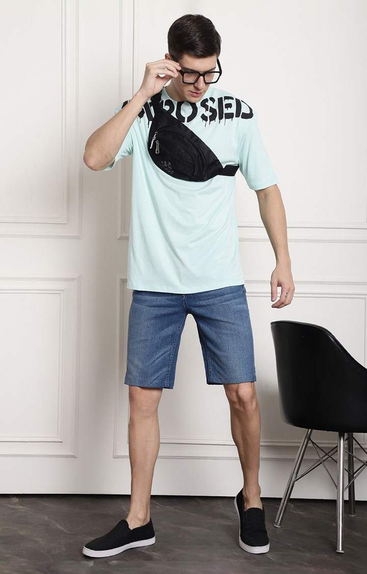 Men's  Exposed Premium Mint Green Oversize Tshirt