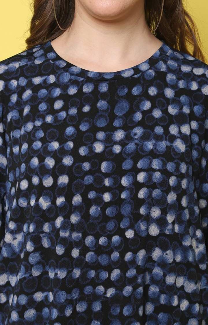 Women's Fit Blue Polka Dots Oversized T-Shirts