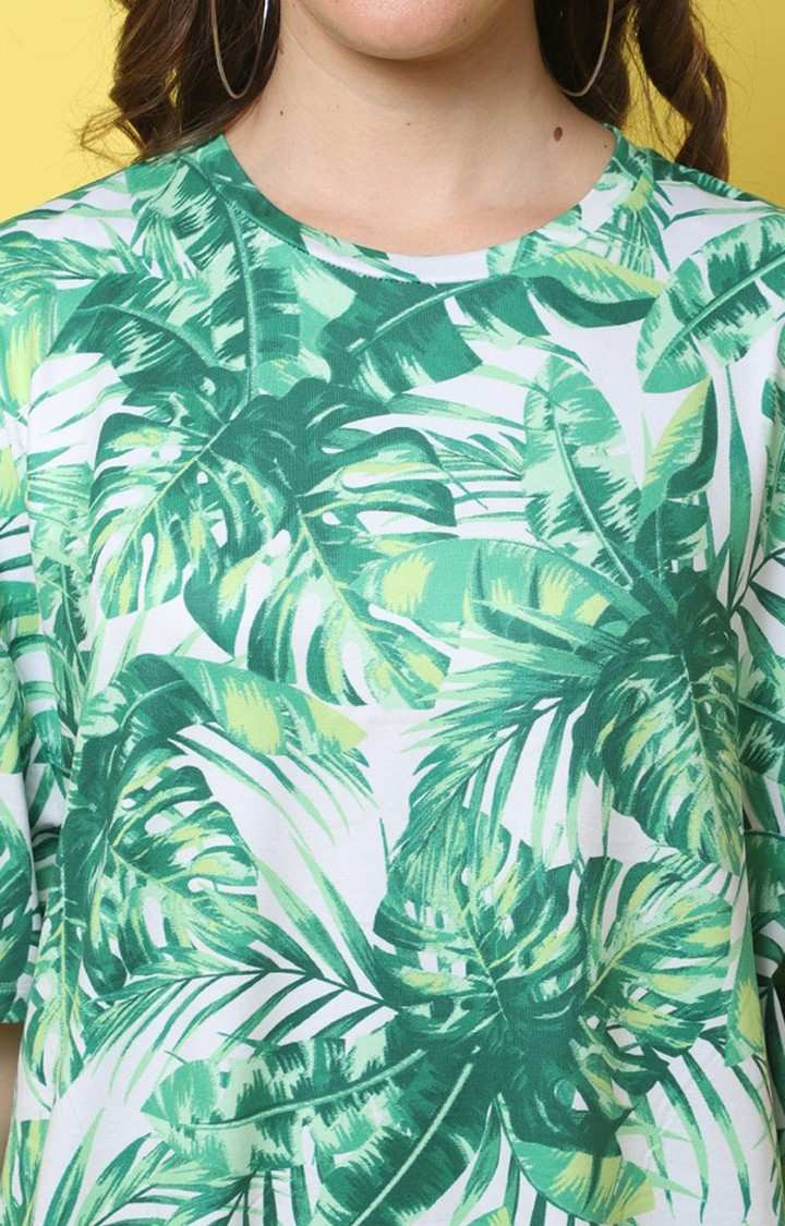 Women's Fit Multi Floral Oversized T-Shirts