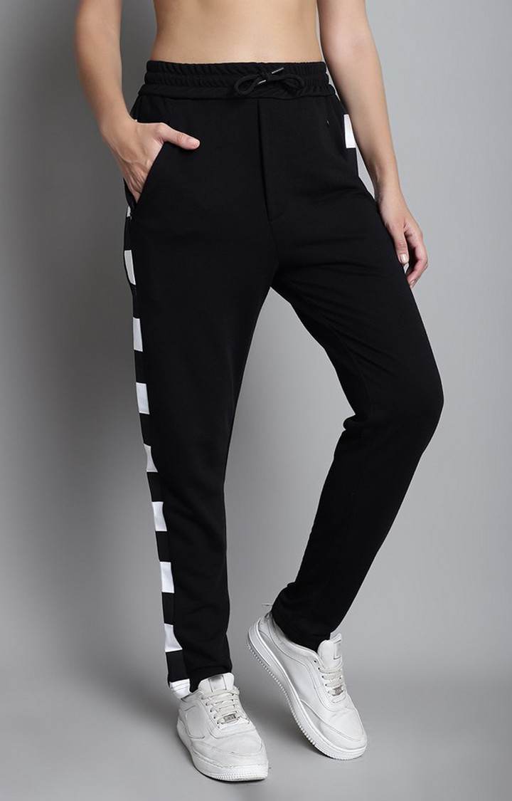 Women's  Regular Side Stripe Print Jogger With Pocket