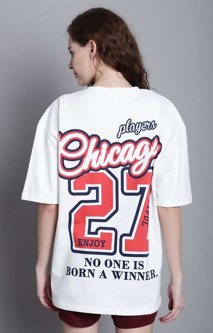 Women's Chicago Off White Graphic Oversized T-Shirts