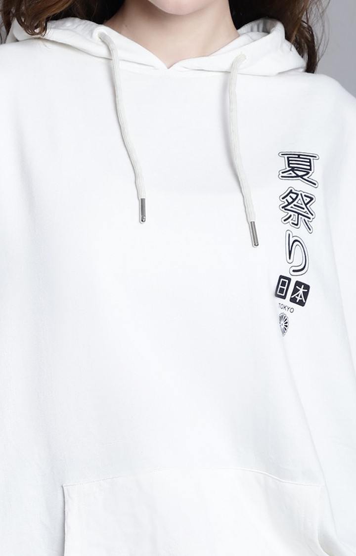 Women's Off White Graphic Hoodies