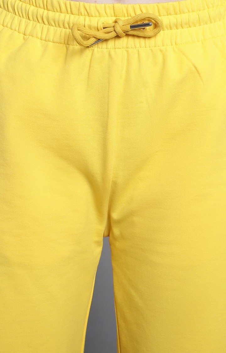 Women's  Regular Queen Printed Yellow Jogger With Pocket
