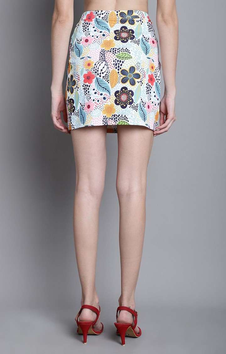 Floral Printed Mini Pencil Skirt