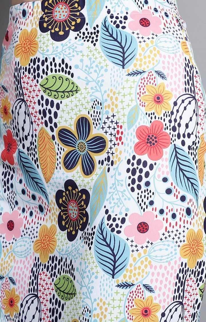 Floral Printed Mini Pencil Skirt