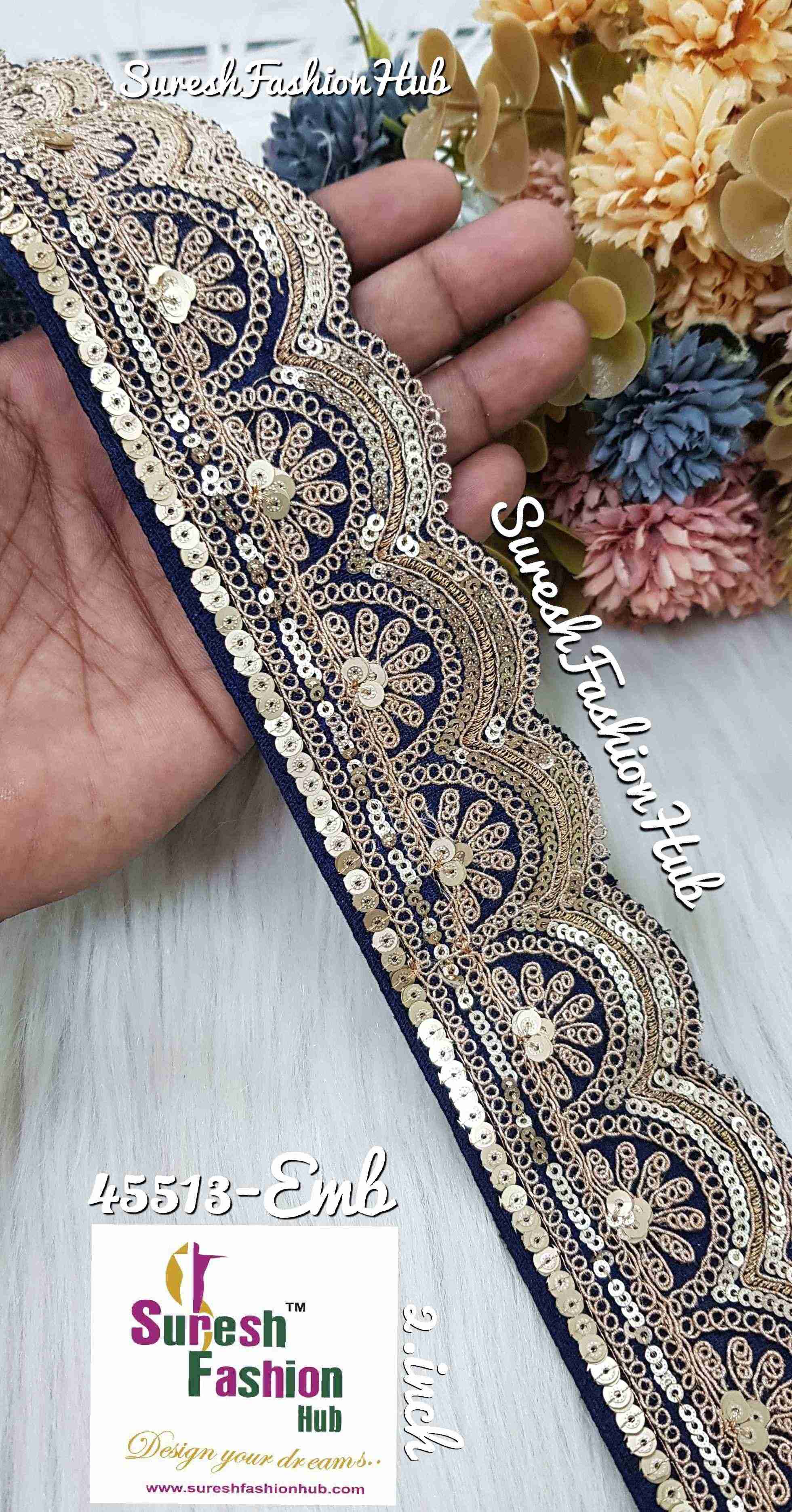 Sophisticated One-Sided Scalloped Lace Trim for Sarees