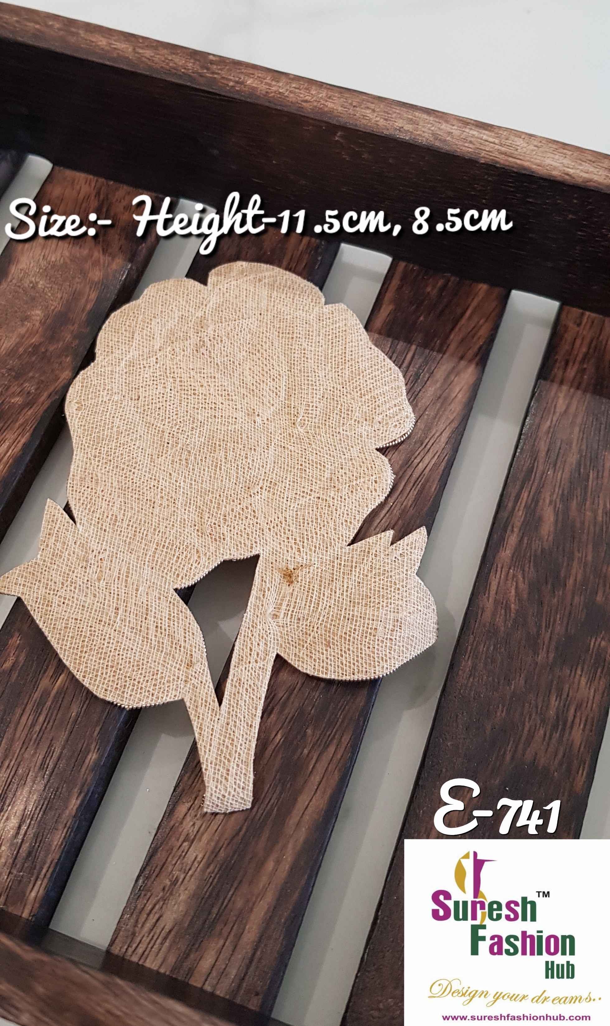 Embellished Handmade  Flower Patches- Gold Color. Size 11.5 * 8.5 cms