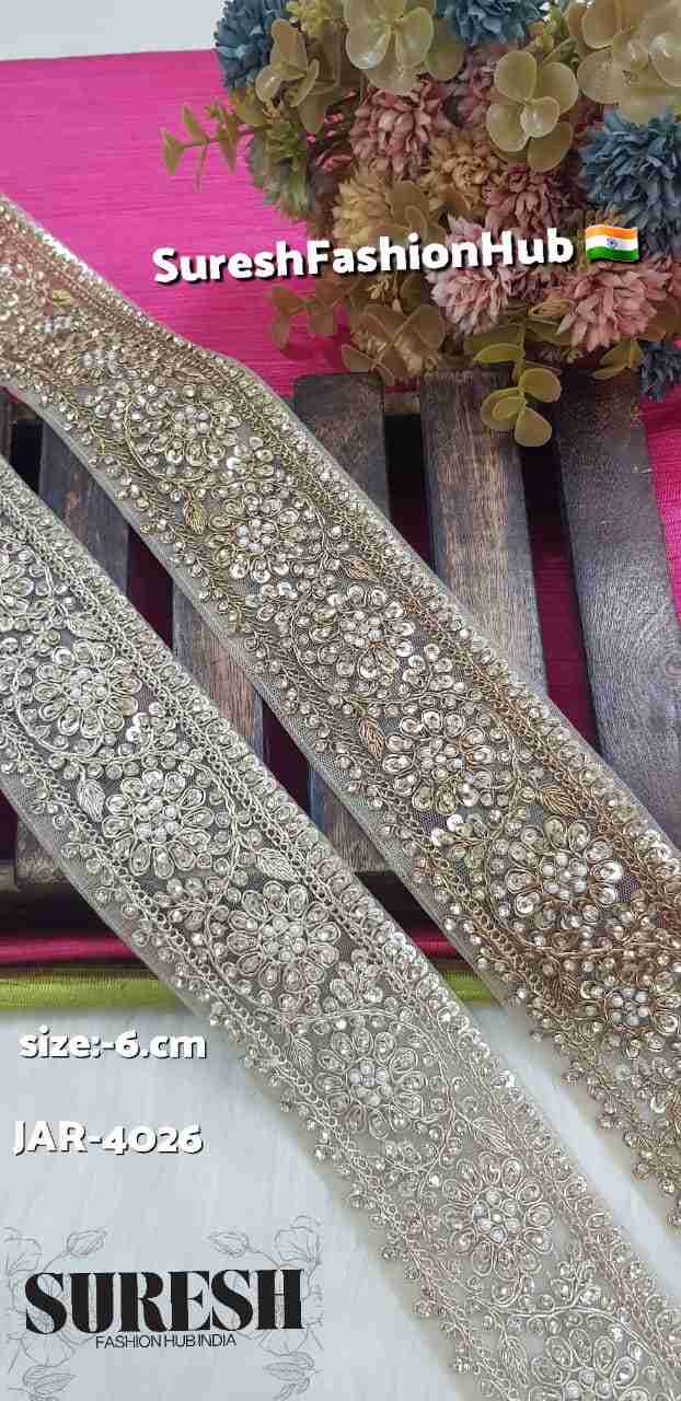 Pearl Shadow Grand Floral Dori Rhinestone Lace – Jar-4026