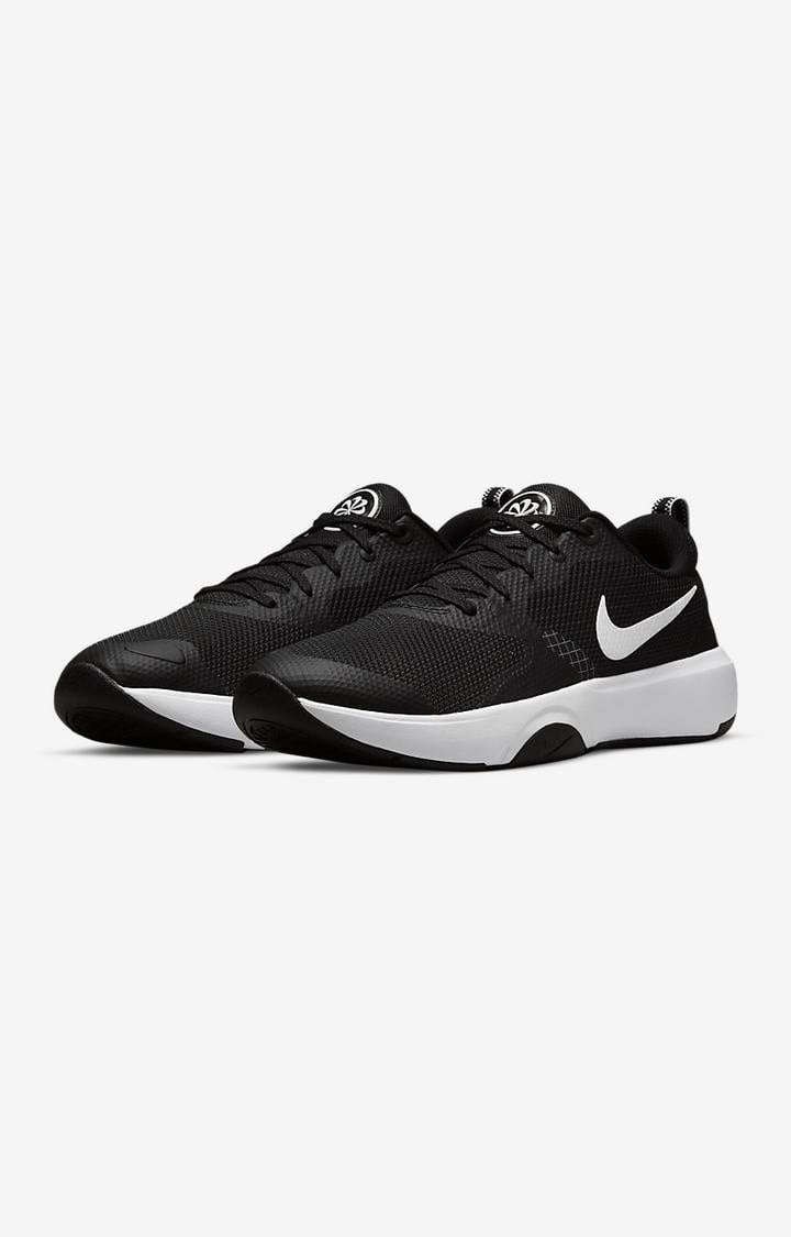 Nike men's black discount mesh running shoes