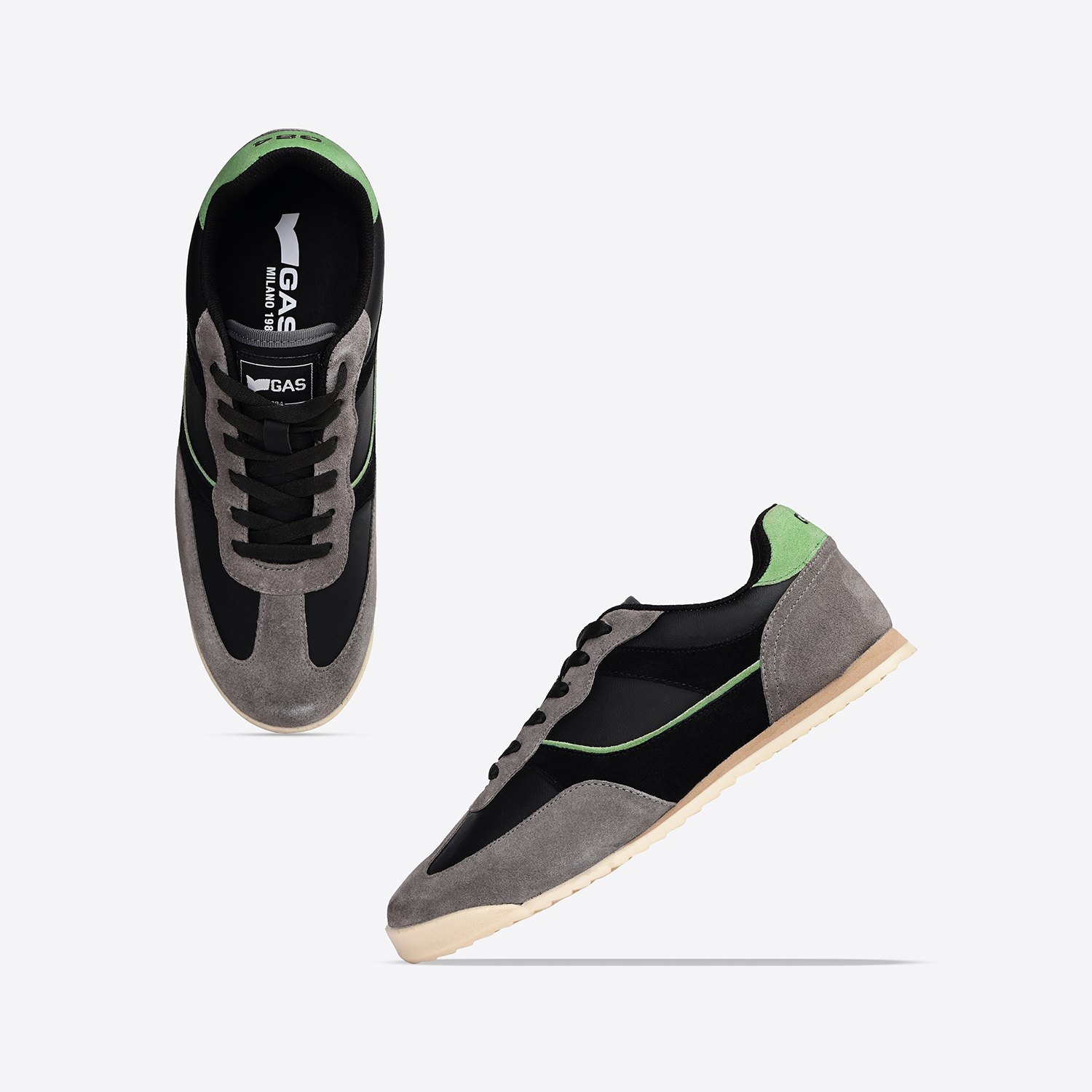 GAS | Men's HyperTrack Black Grey Sneakers|1