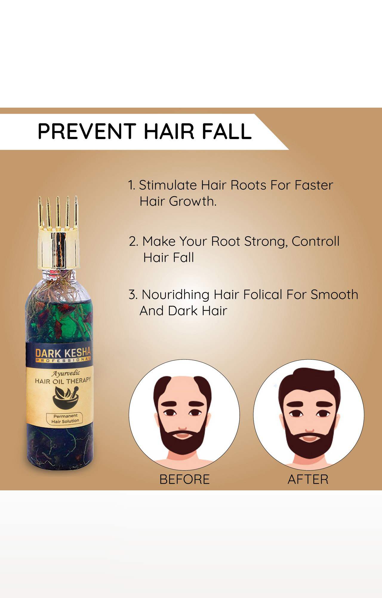 Dark Kesa Ayurvedic Hair Oil, Bhringraj And Amla Oil, Reduces Hair Loss And Improves Hair Growth 100Ml