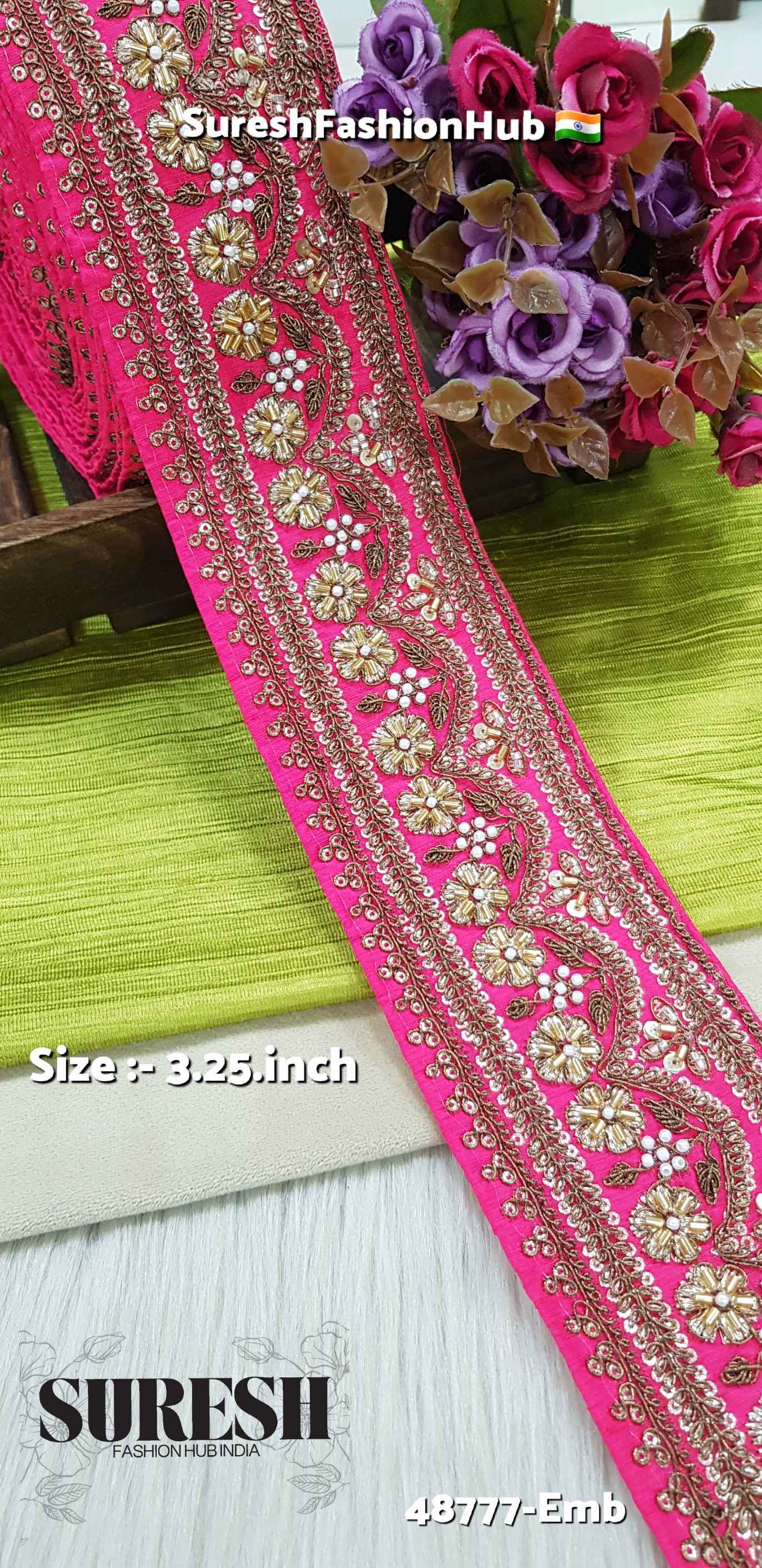 48777-Emb Royal ZariBloom Machine Embroidery Lace – Maharani