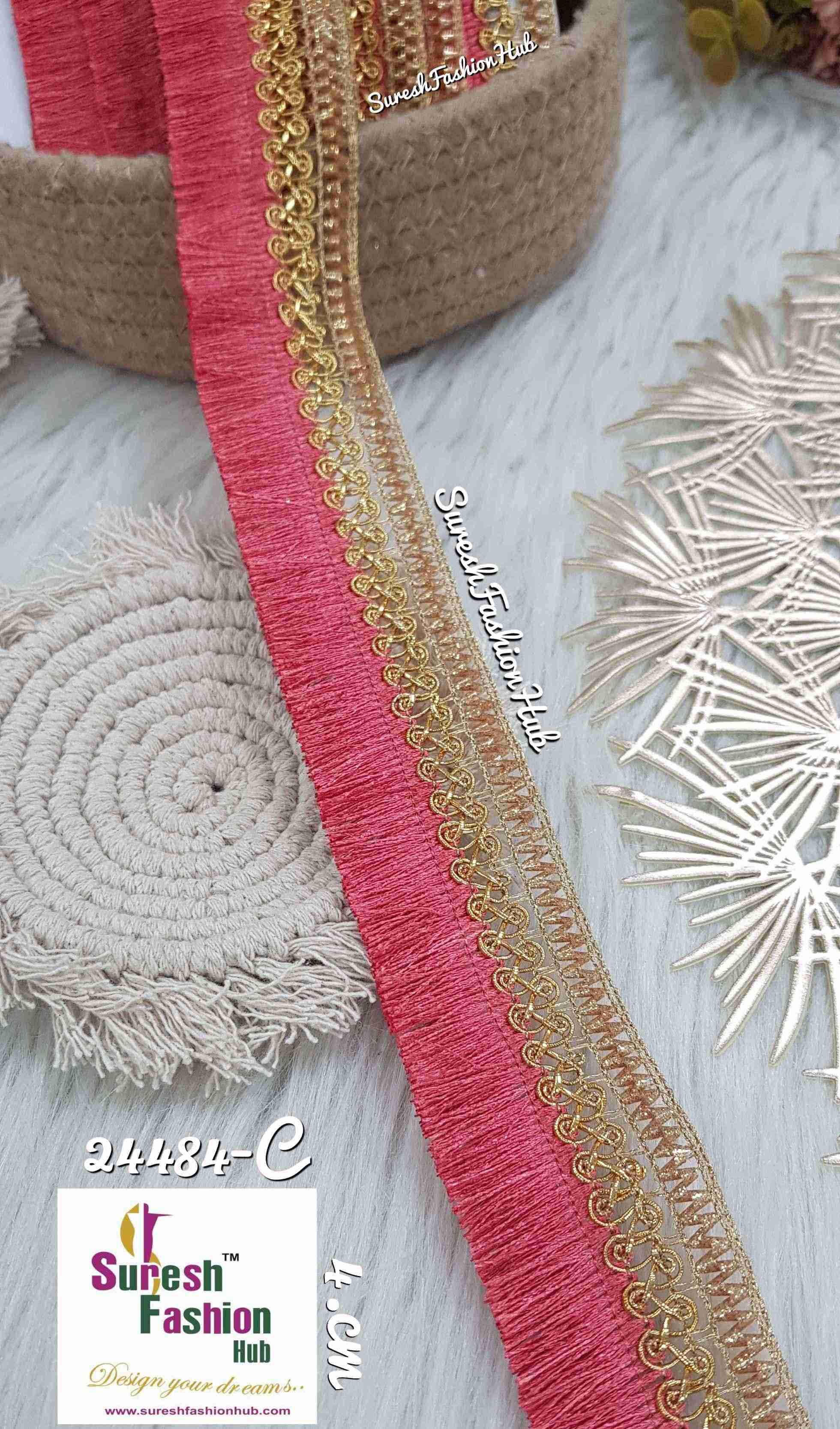 Shimmer Gajri / Carrot Thread Tassel Lace