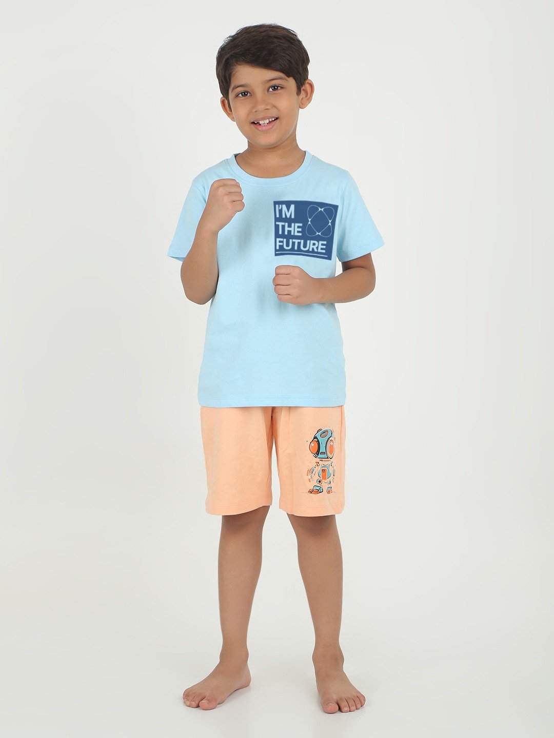 Boys 1 piece printed short - Peach