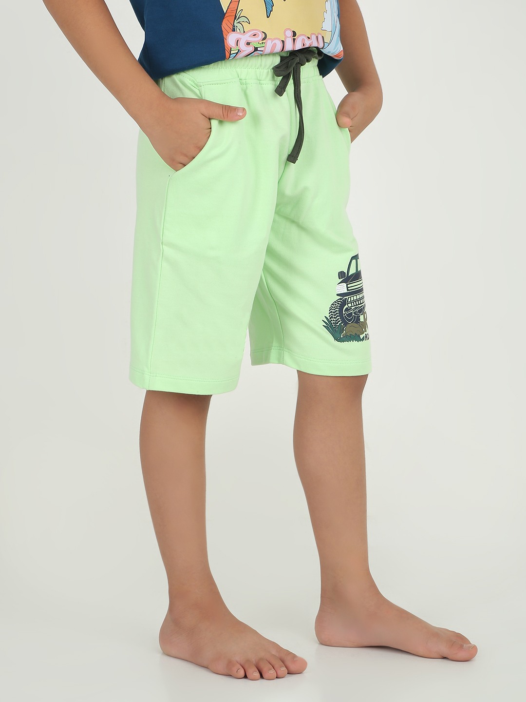 Boys 1 piece printed short - Pistachio Green