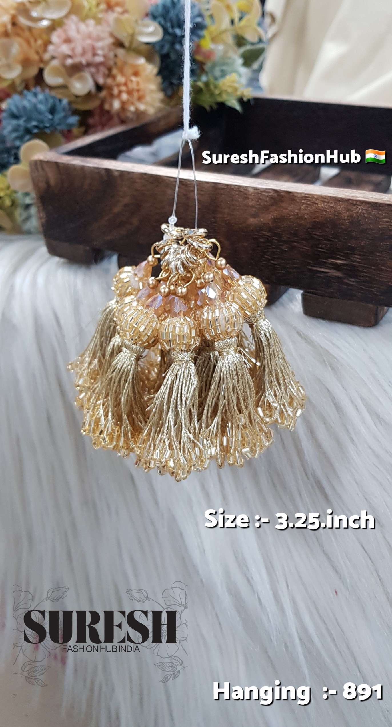 H-891 Regal Handcrafted Cutdhana Tassel – Antique Gold