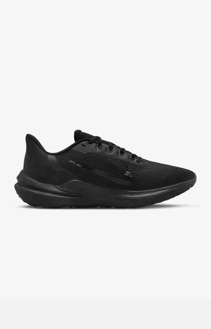 Nike men's black mesh running sales shoes