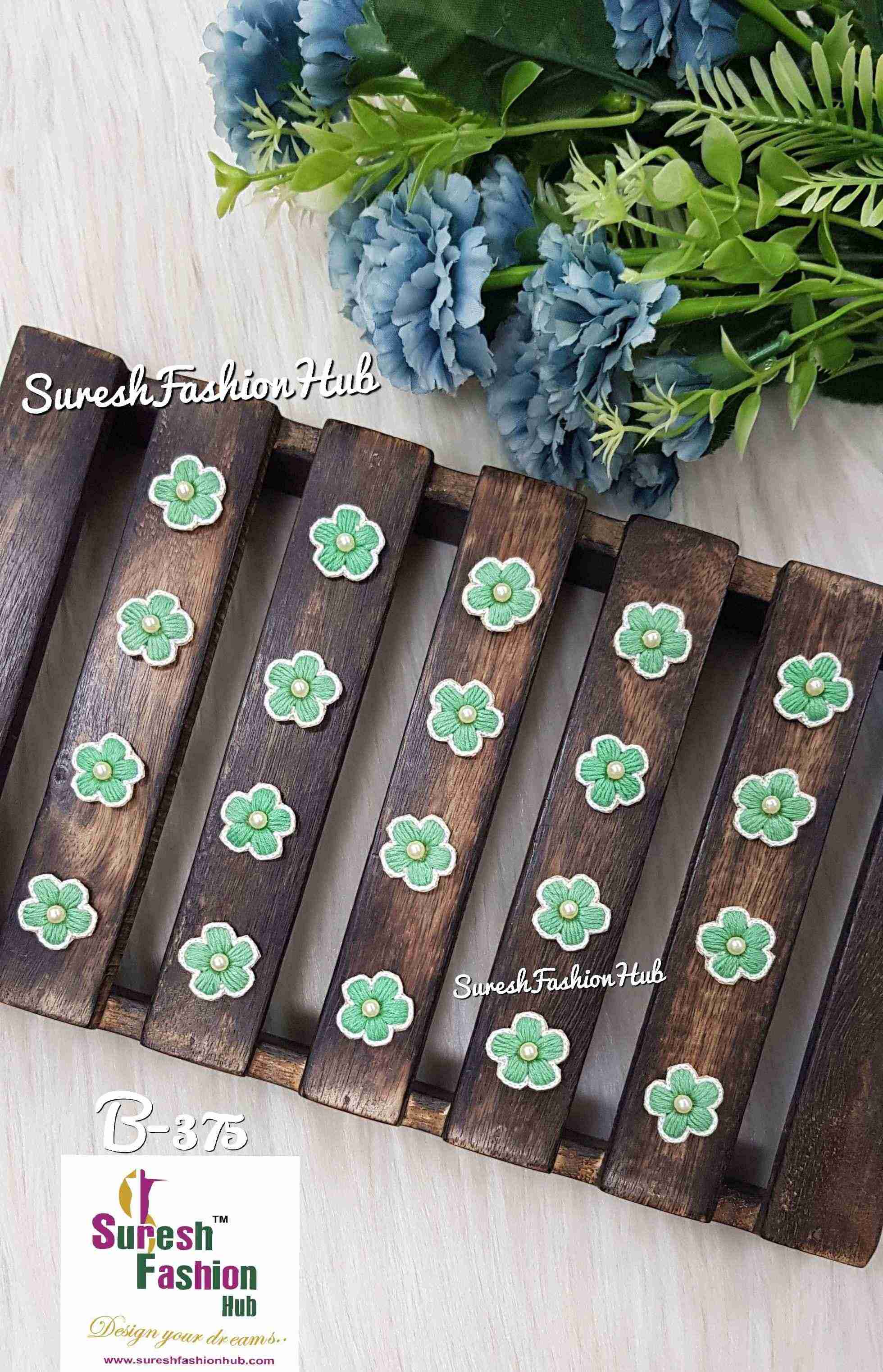 Green Flower Threads and Pearl Buds