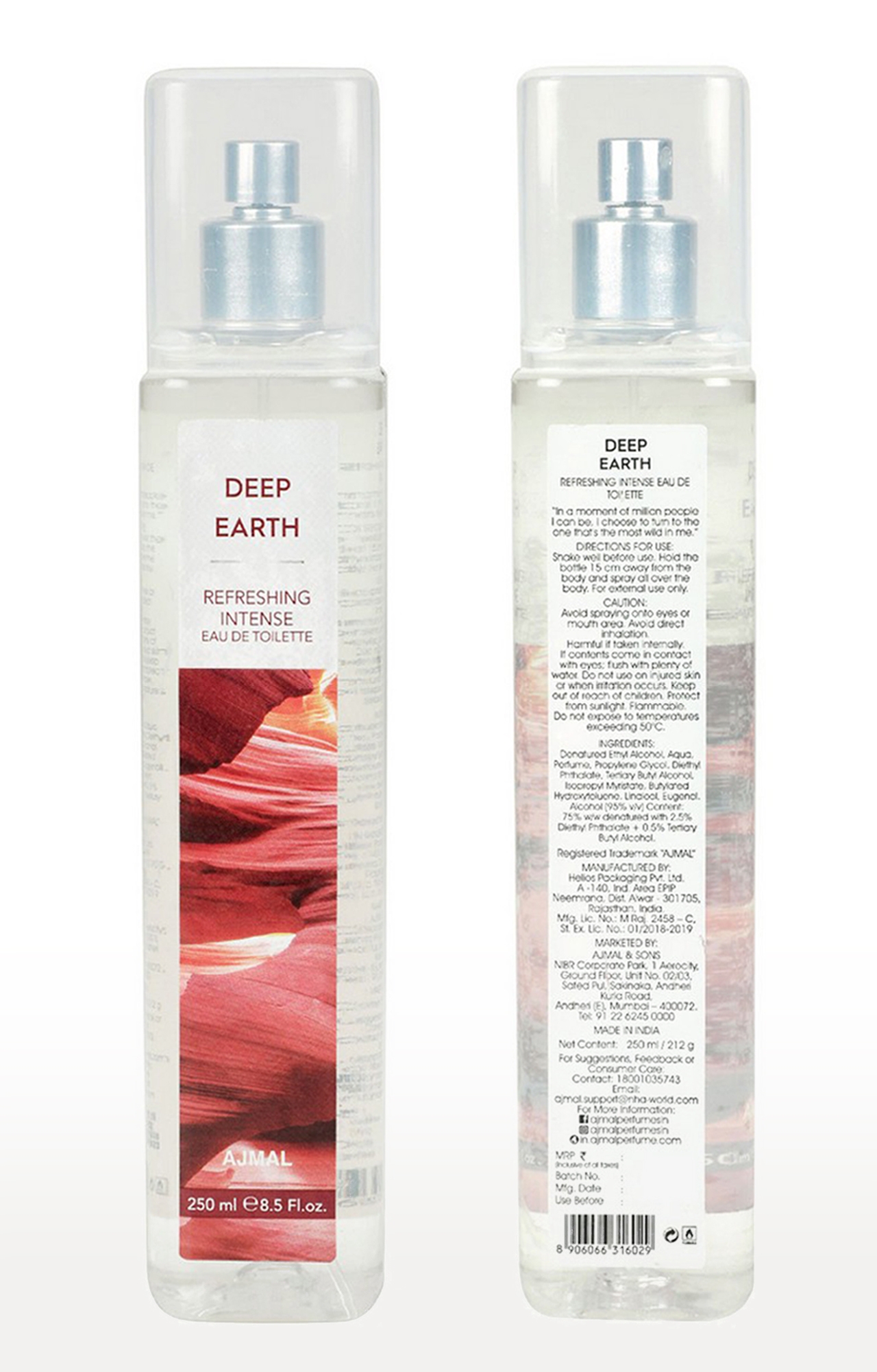 Ajmal | Ajmal Deep Earth Eau De Toilette Woody Perfume 250ML Long Lasting Scent Spray Casual Wear Gift for Man and Women 0